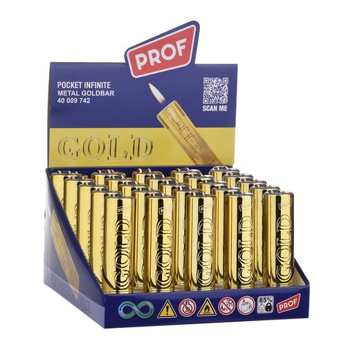 25x prof feuerzeug - feuerzeug, gold